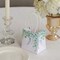 Green 12 Paper 4" Eucalyptus Leaves Print Favor Gift Bags Handles Party Events